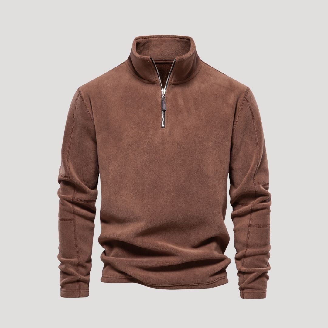 Men’s fleece half zip cosy winter jumper