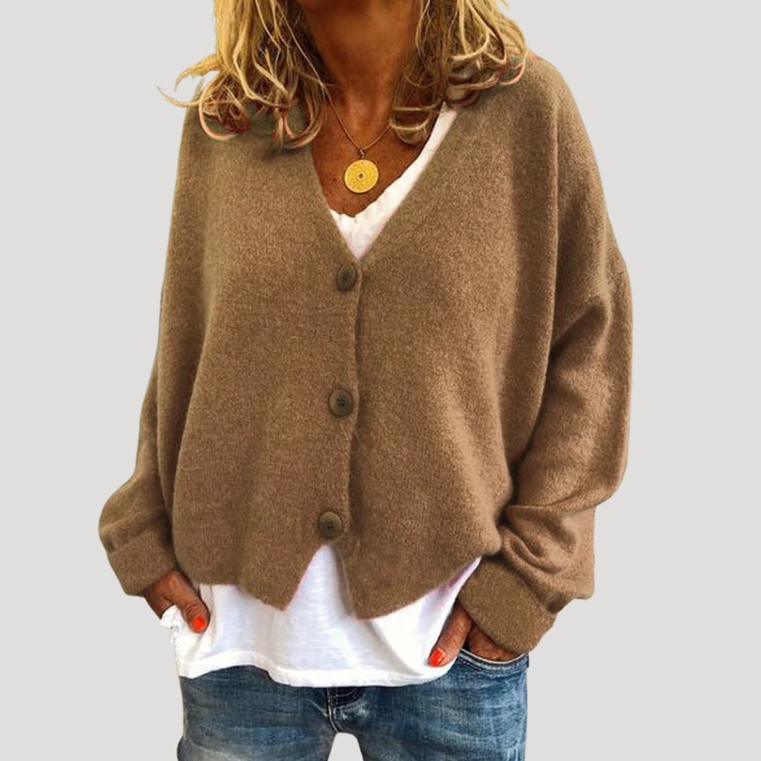 Women’s cardigan oversized v neck button up knit