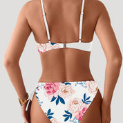 White floral wrap bikini set