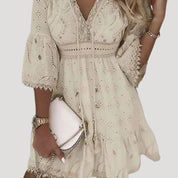 Women’s embroidered boho summer mini beach dress