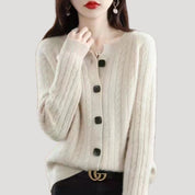 Women’s ribbed button up chunky knitted sweater