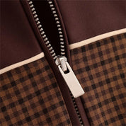 Women’s lightweight checkered zip up casual spring jacket