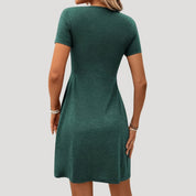 Women's twist-front short-sleeve mini summer dress