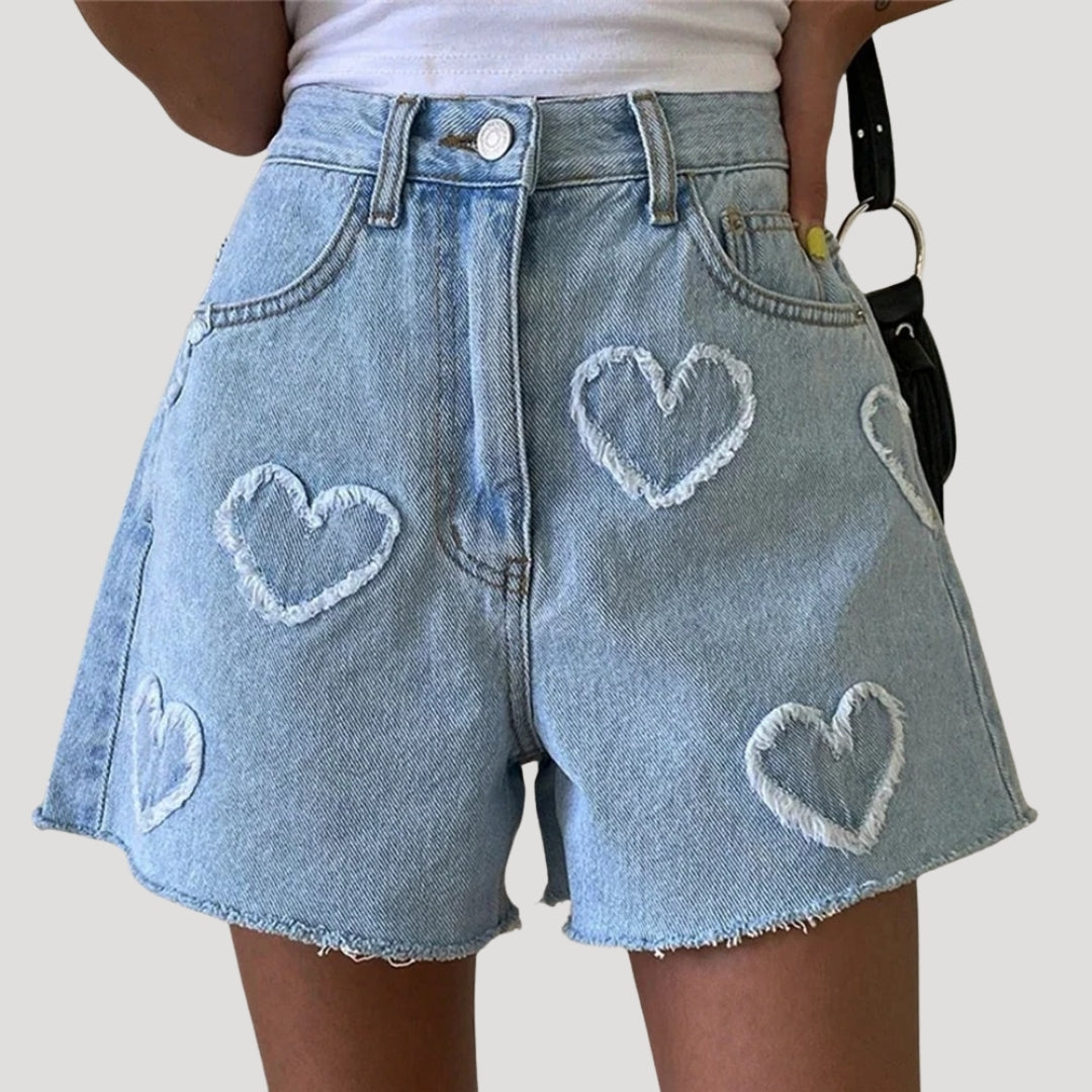 Women’s high waisted denim shorts ripped summer jean