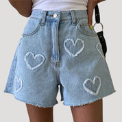Women’s high waisted denim shorts ripped summer jean
