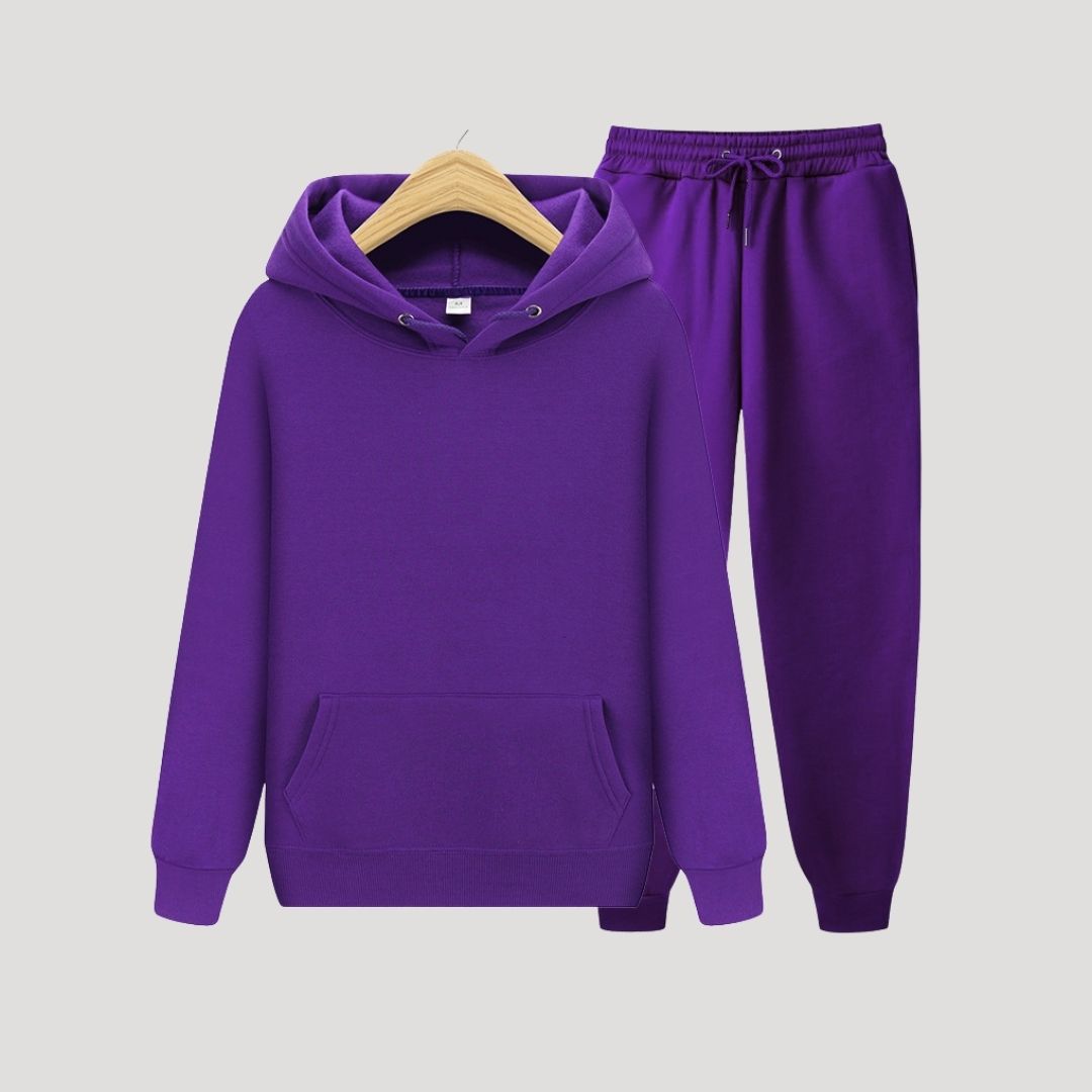 Men’s and women’s fleece hoodie joggers winter tracksuit set