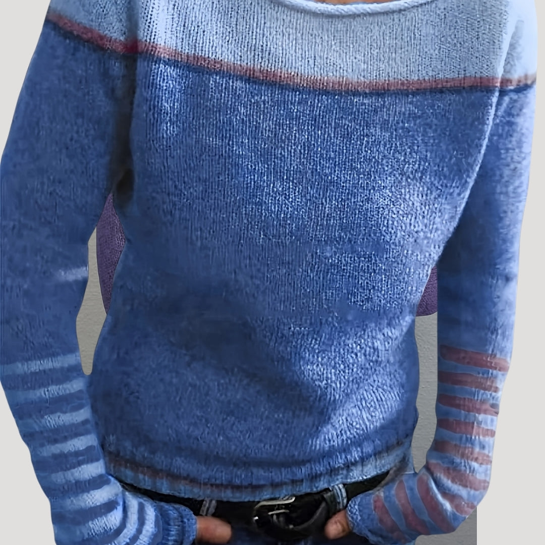 Striped knit sweater for women
