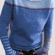Striped knit sweater for women