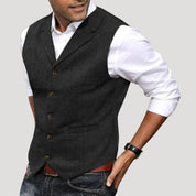 Men’s wool tweed winter smart casual waistcoat