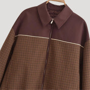 Women’s lightweight checkered zip up casual spring jacket