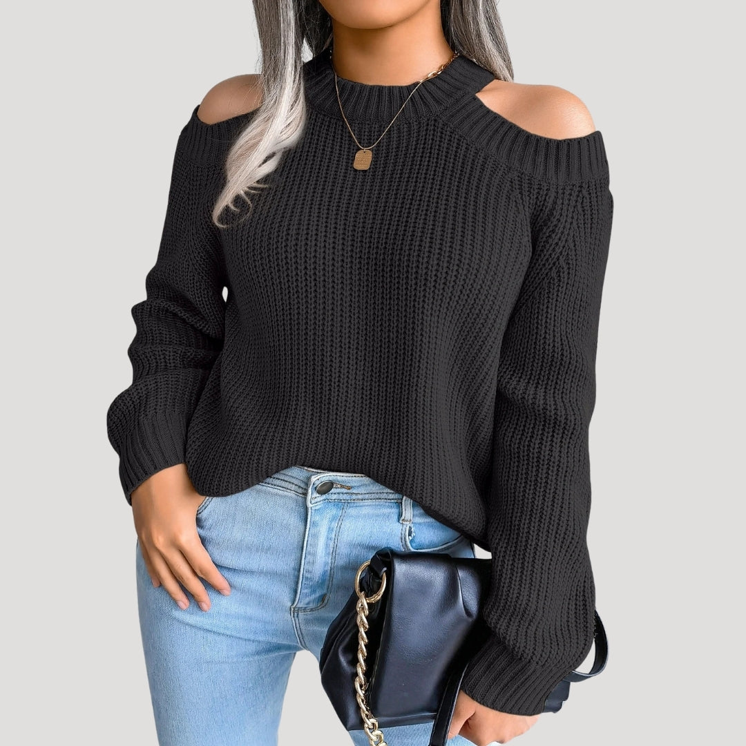 Women’s off shoulder chunky knit sweater