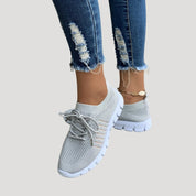 Women breathable knitted walking trainers