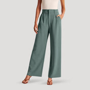 Tailored high-waist wide-leg trousers