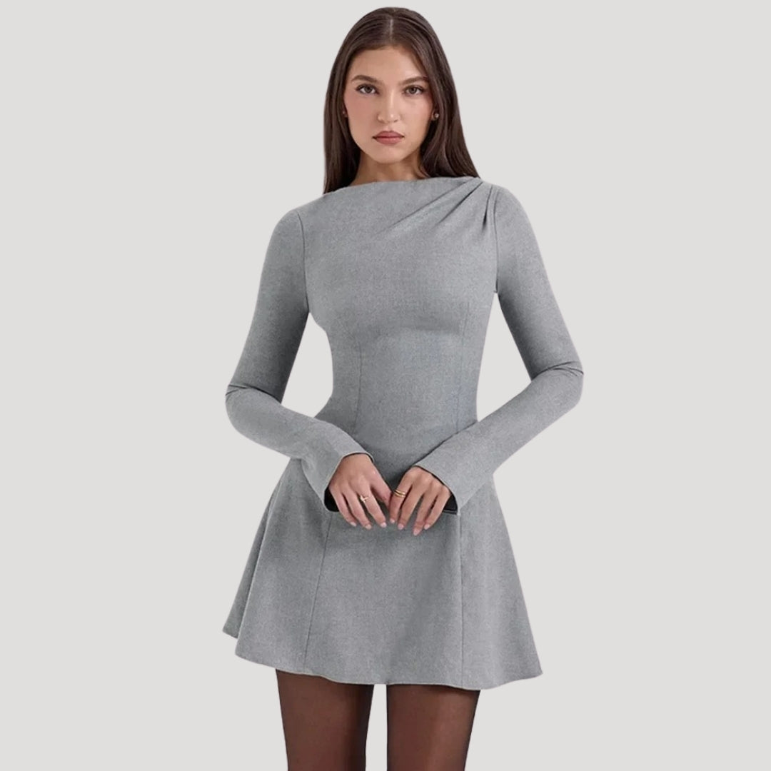 Elegant long-sleeve skater dress