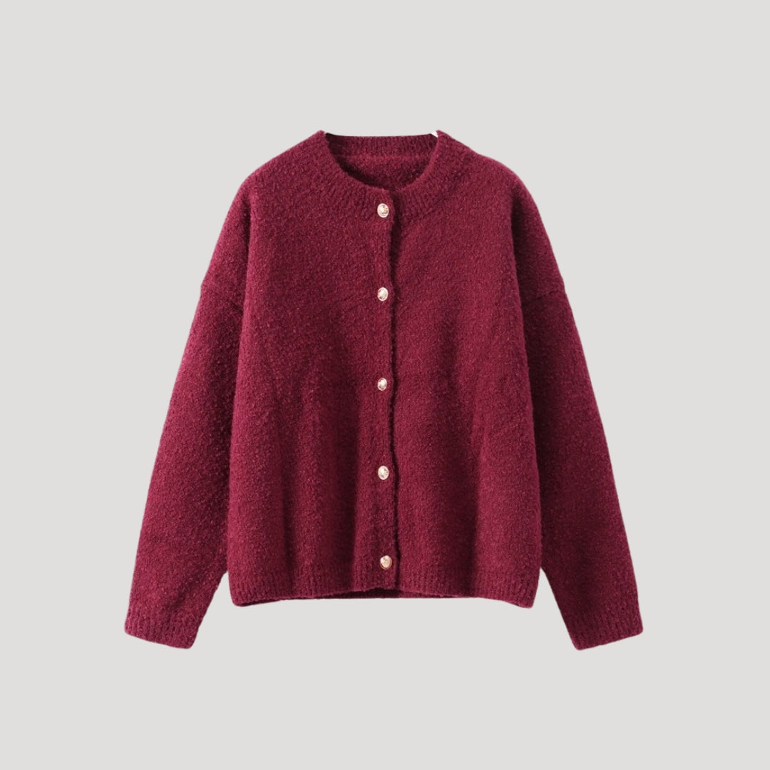 Women's boucle button up cardigan – oversized knit