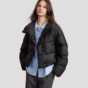 Women’s cropped puffer jacket quilted padded winter coat