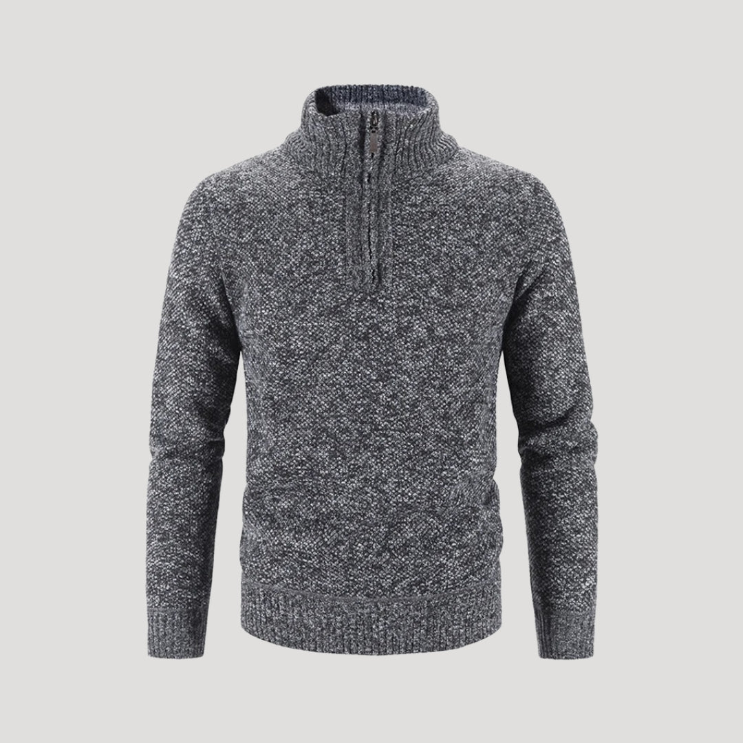 Men knit half-zip jumper