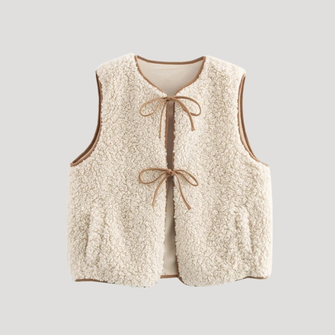 Women’s sherpa fleece gilet – sleeveless cardigan style