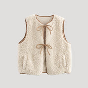 Women’s sherpa fleece gilet – sleeveless cardigan style