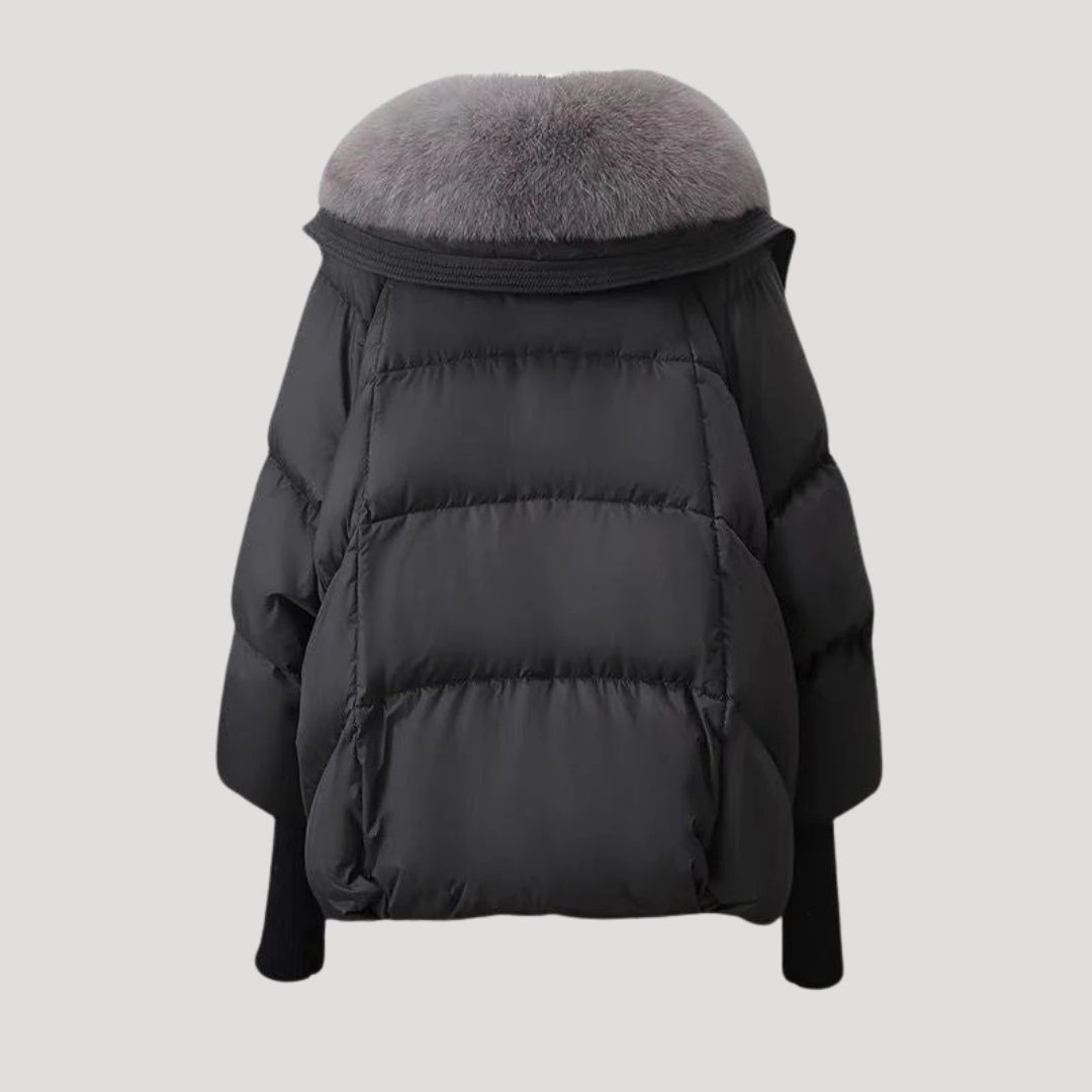 Winter fur collar puffer coat