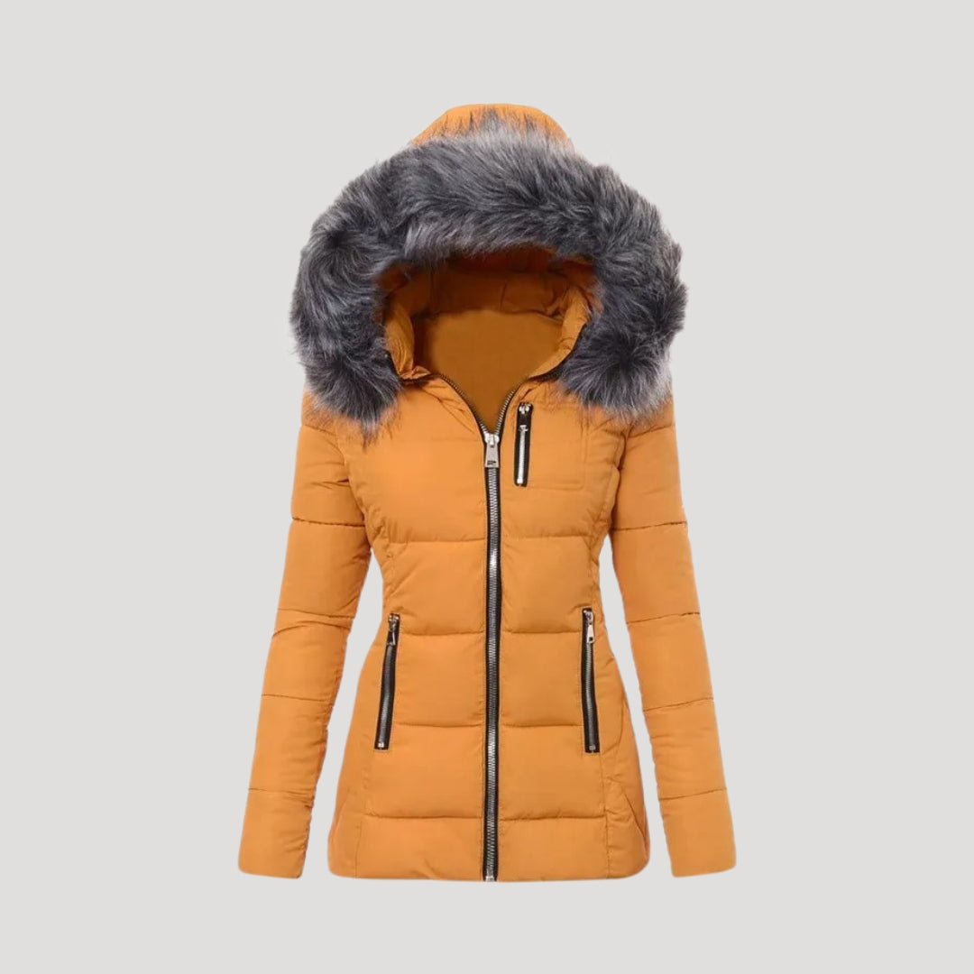 Women hooded winter puffer coat