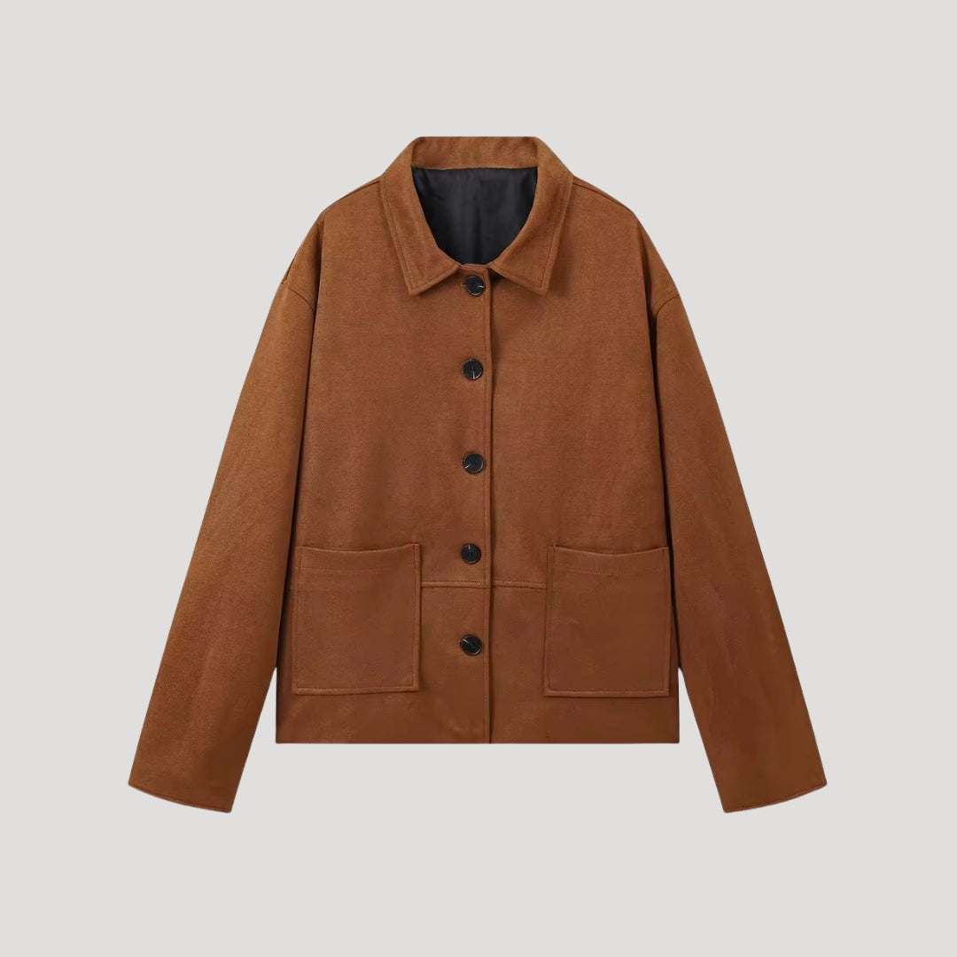 Women’s suede oversized winter jacket