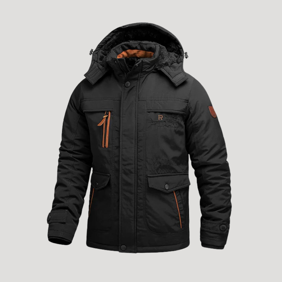 Men insulated winter parka jacket