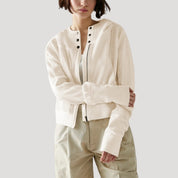 Women’s cropped zip up knit jumper top