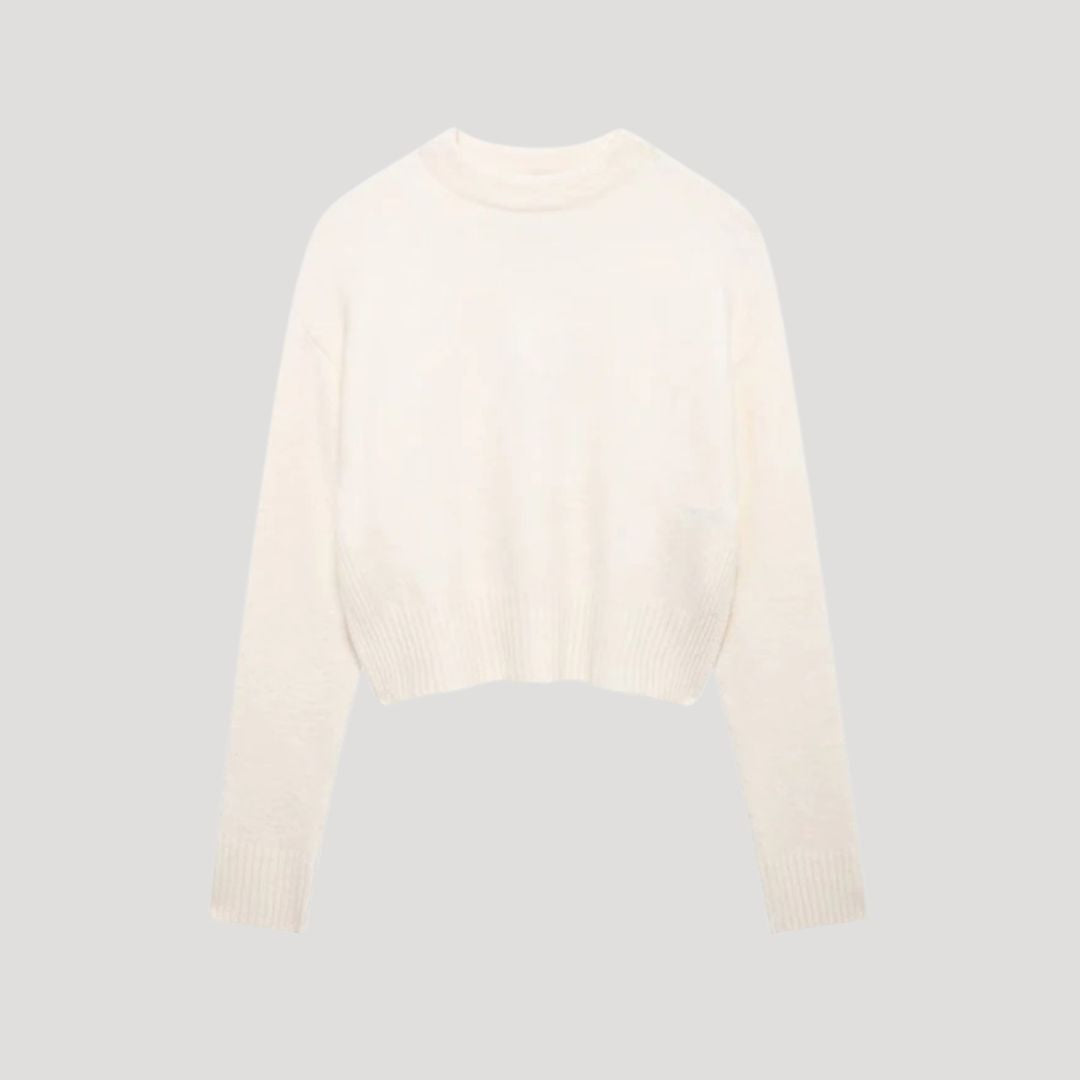 Women soft knit cropped jumper