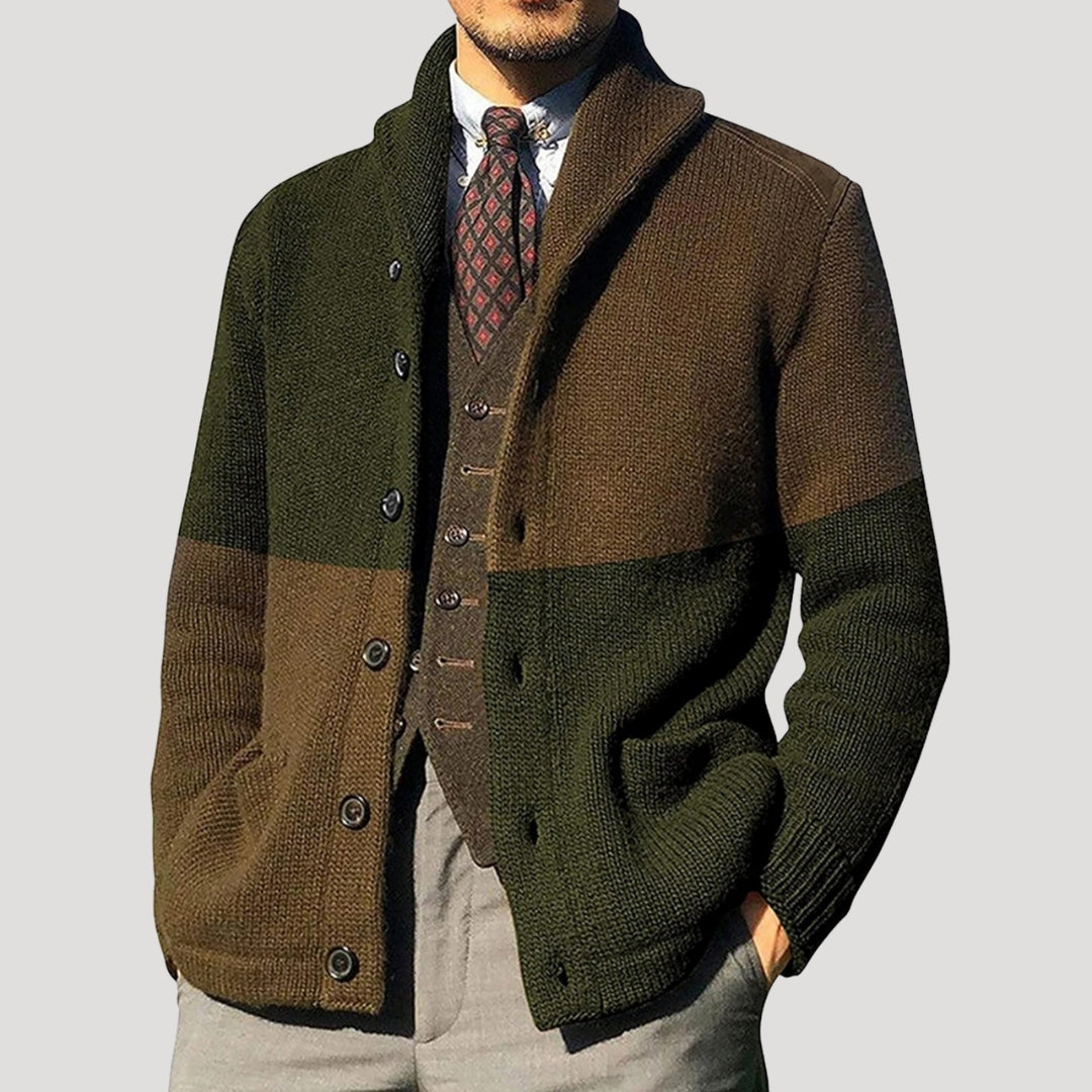 Classic knitted shawl collar cardigan