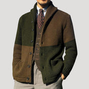 Classic knitted shawl collar cardigan