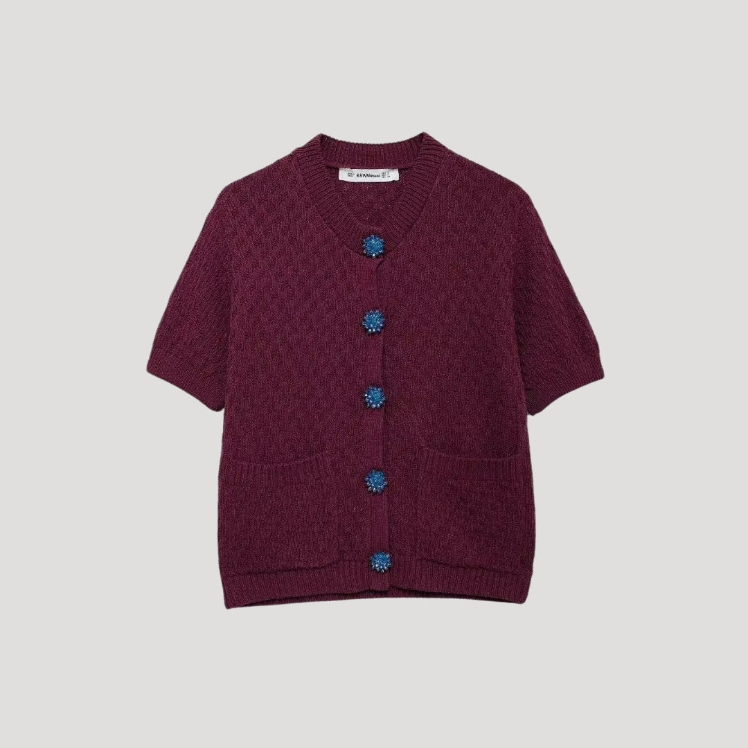 Women’s short sleeve summer cardigan with pockets