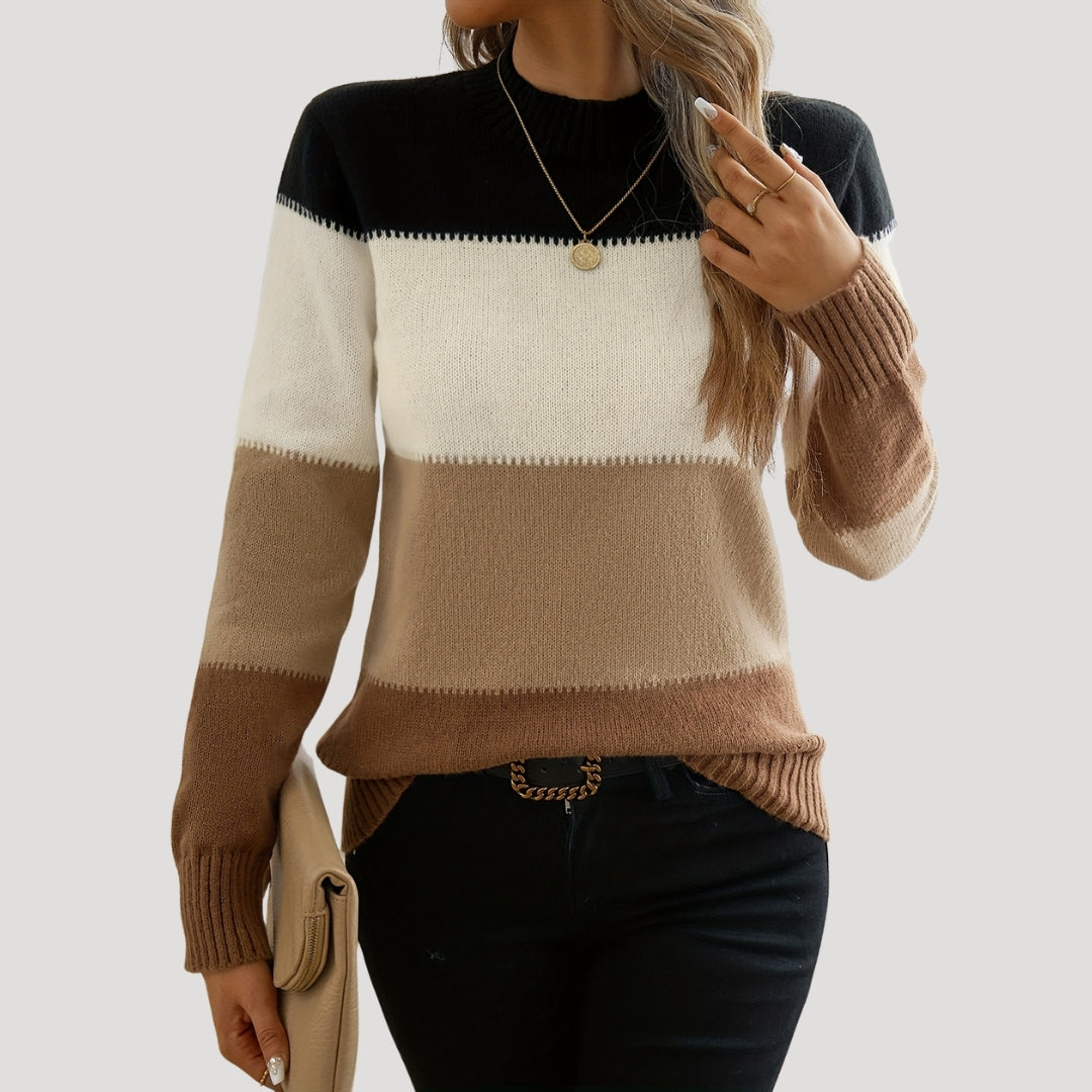 Women’s soft knit jumper lightweight striped pullover