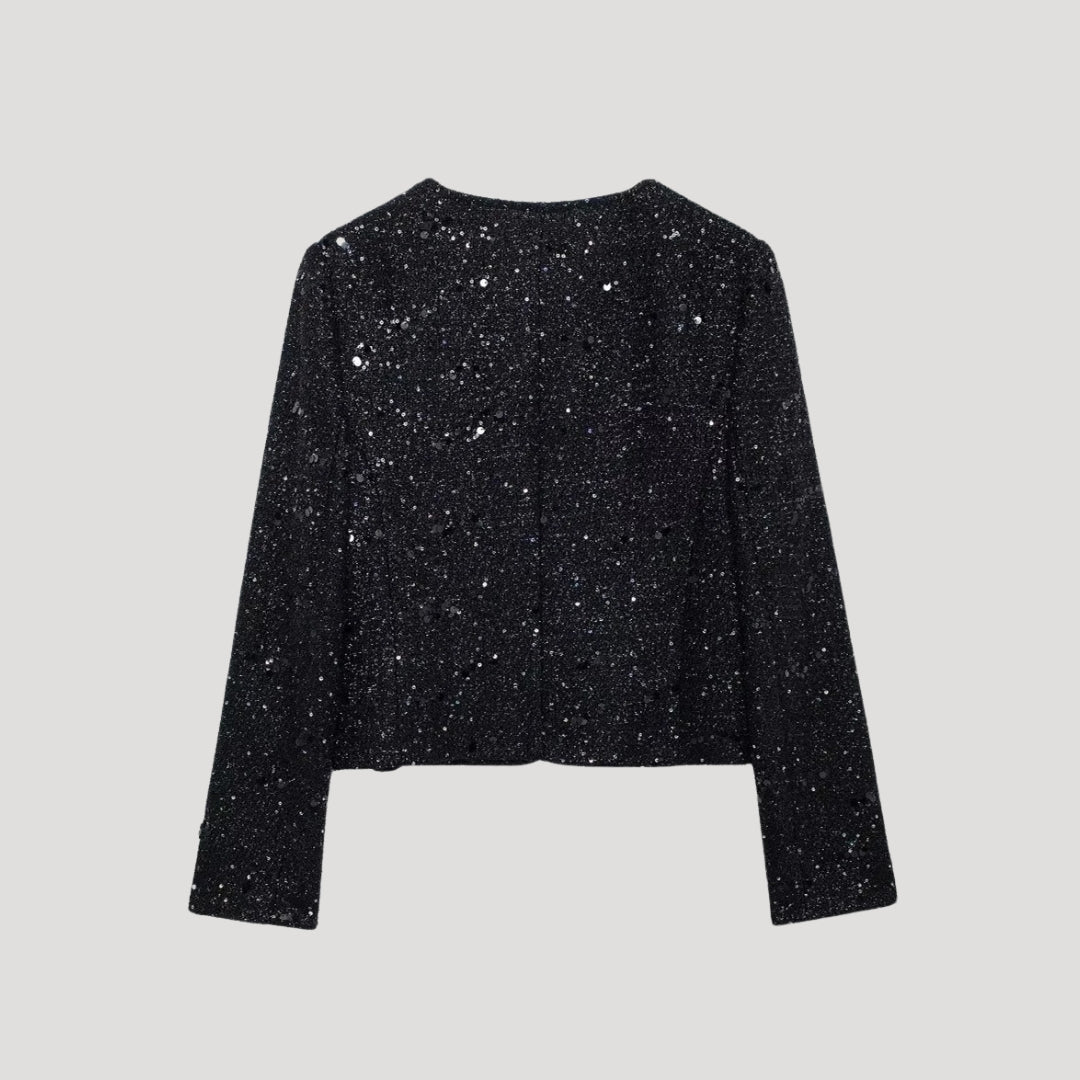 Women sequin cropped cardigan