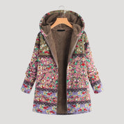 Floral hooded coat