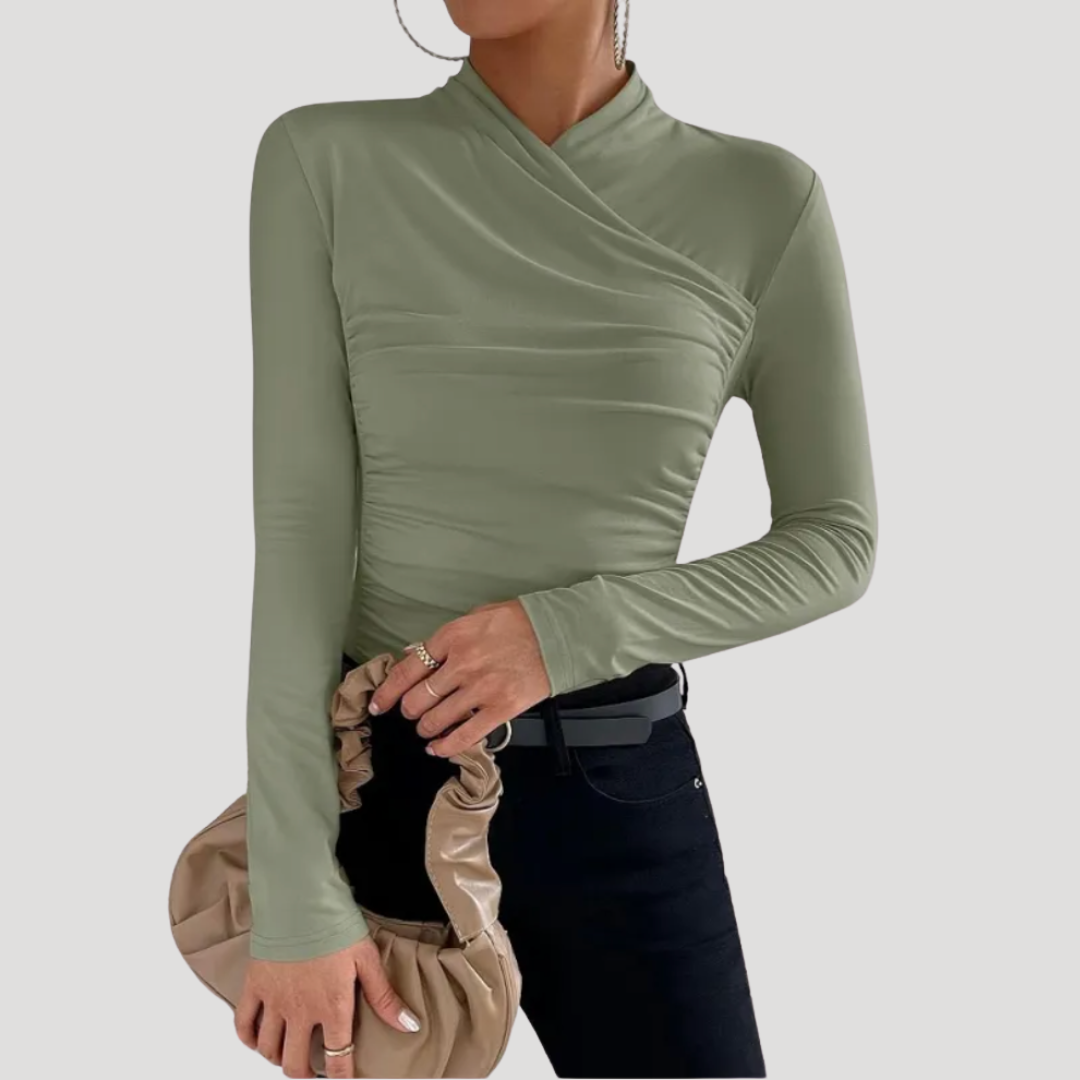 Women's ruched going out wrap top