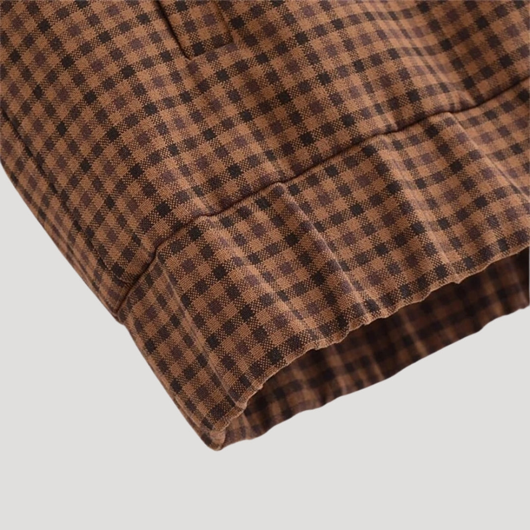 Women’s lightweight checkered zip up casual spring jacket