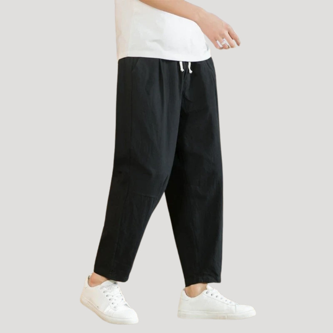 Men’s linen cropped trousers – casual summer lightweight fit