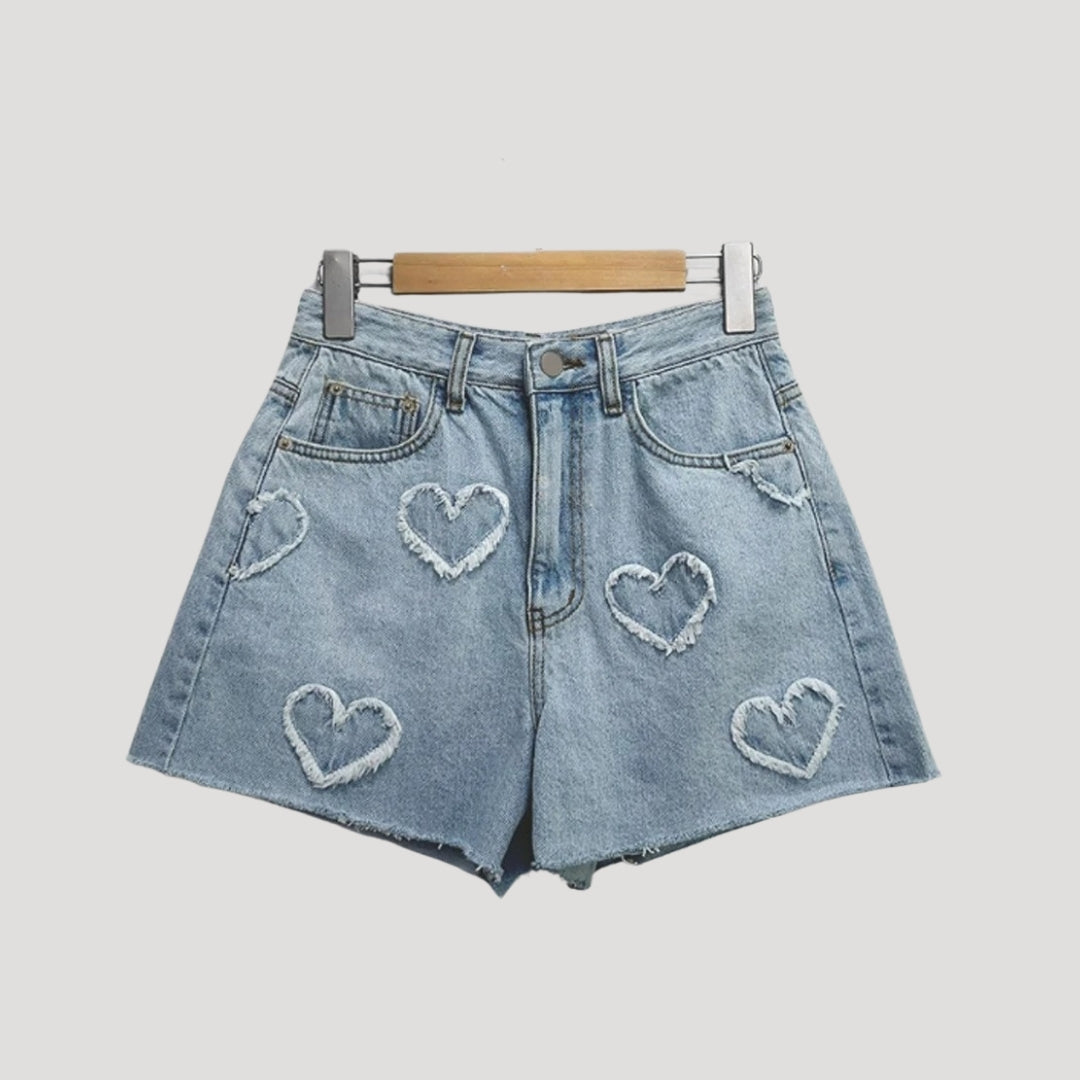 Women’s high waisted denim shorts ripped summer jean