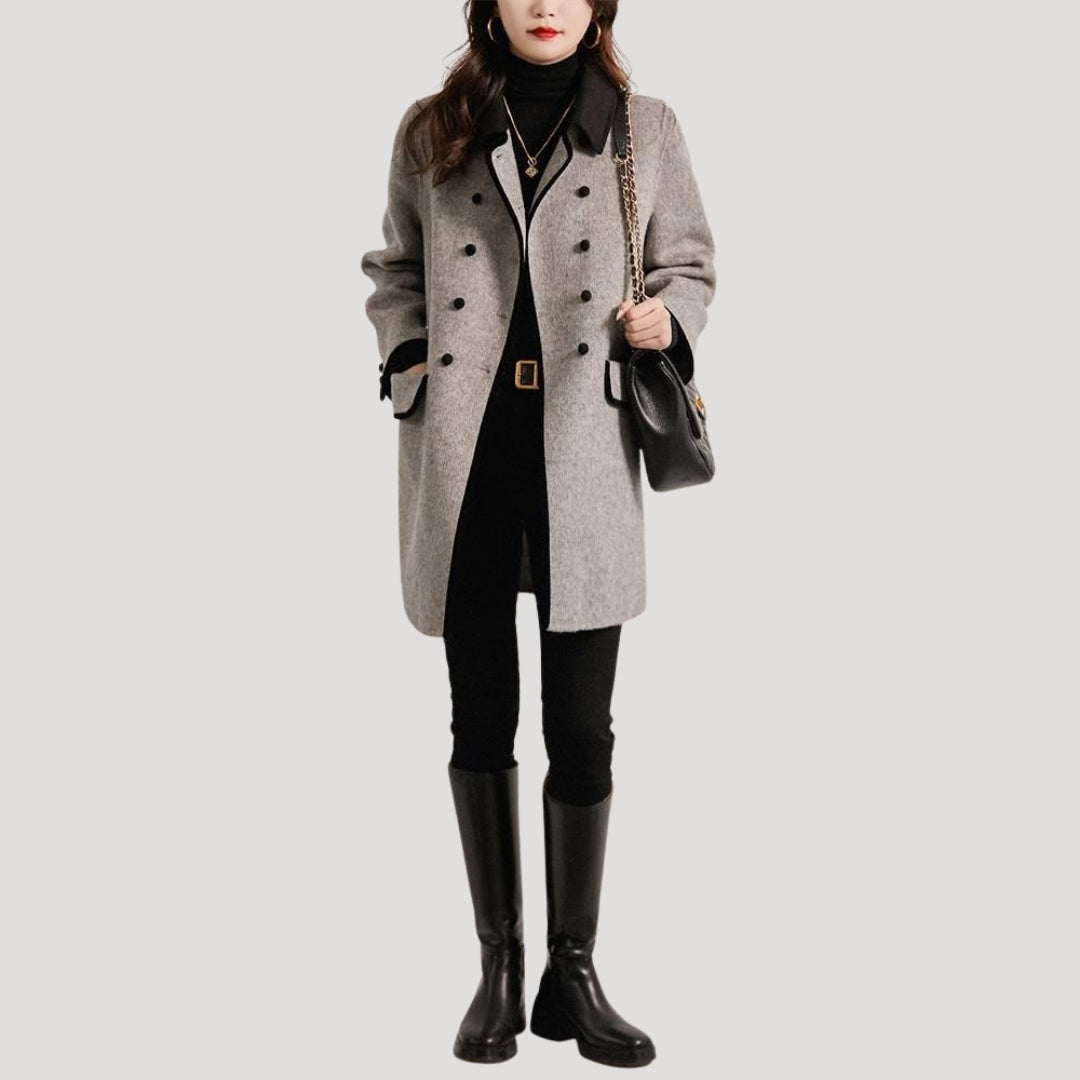 Women’s wool overcoat – double breasted winter coat