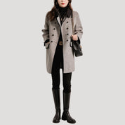 Women’s wool overcoat – double breasted winter coat