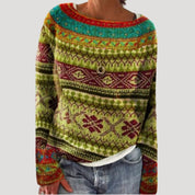 Women’s chunky knit oversized striped winter jumper
