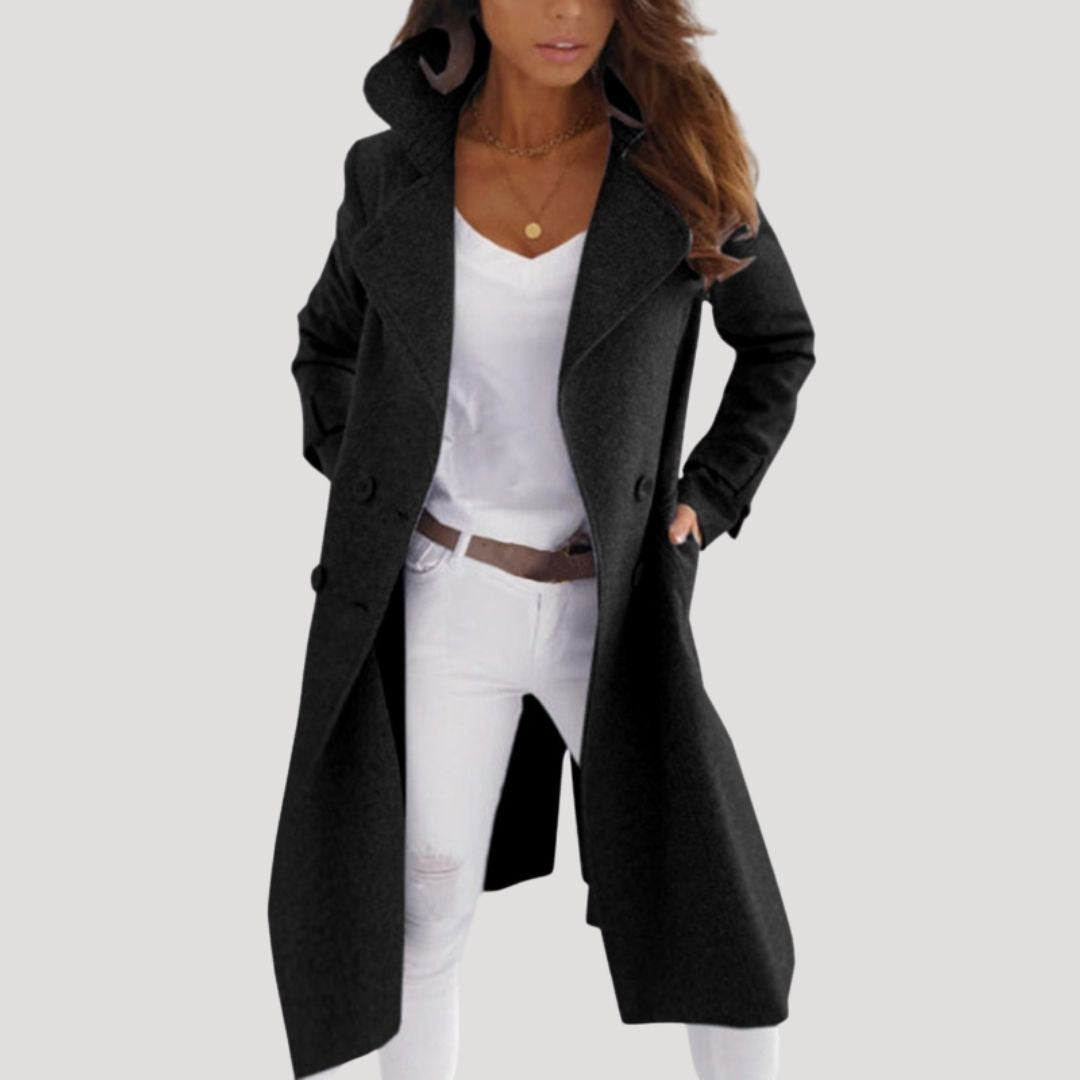 Women’s tailored wool long winter trench coat