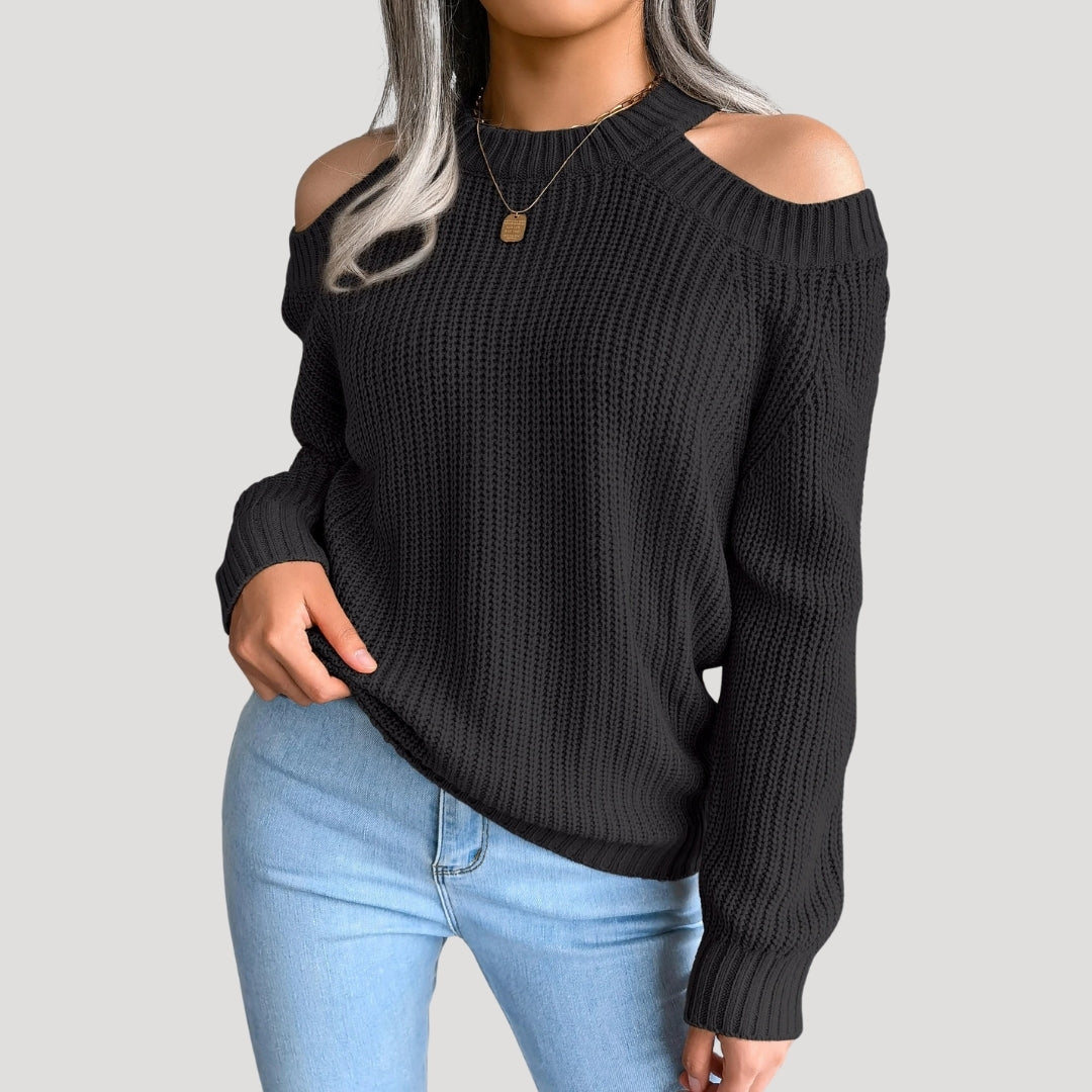 Women’s off shoulder chunky knit sweater