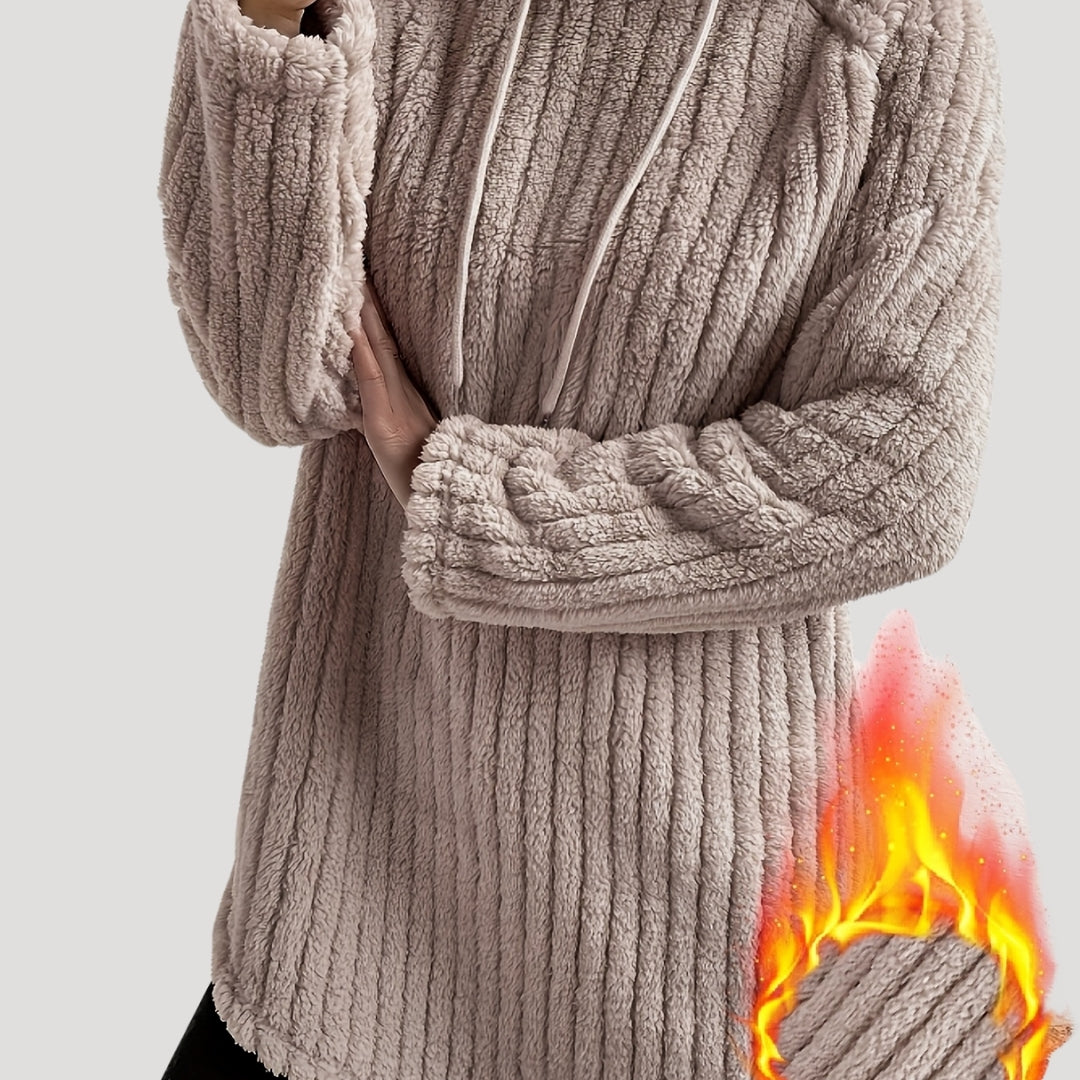 Women’s oversized hoodie jumper cosy fleece ribbed knit