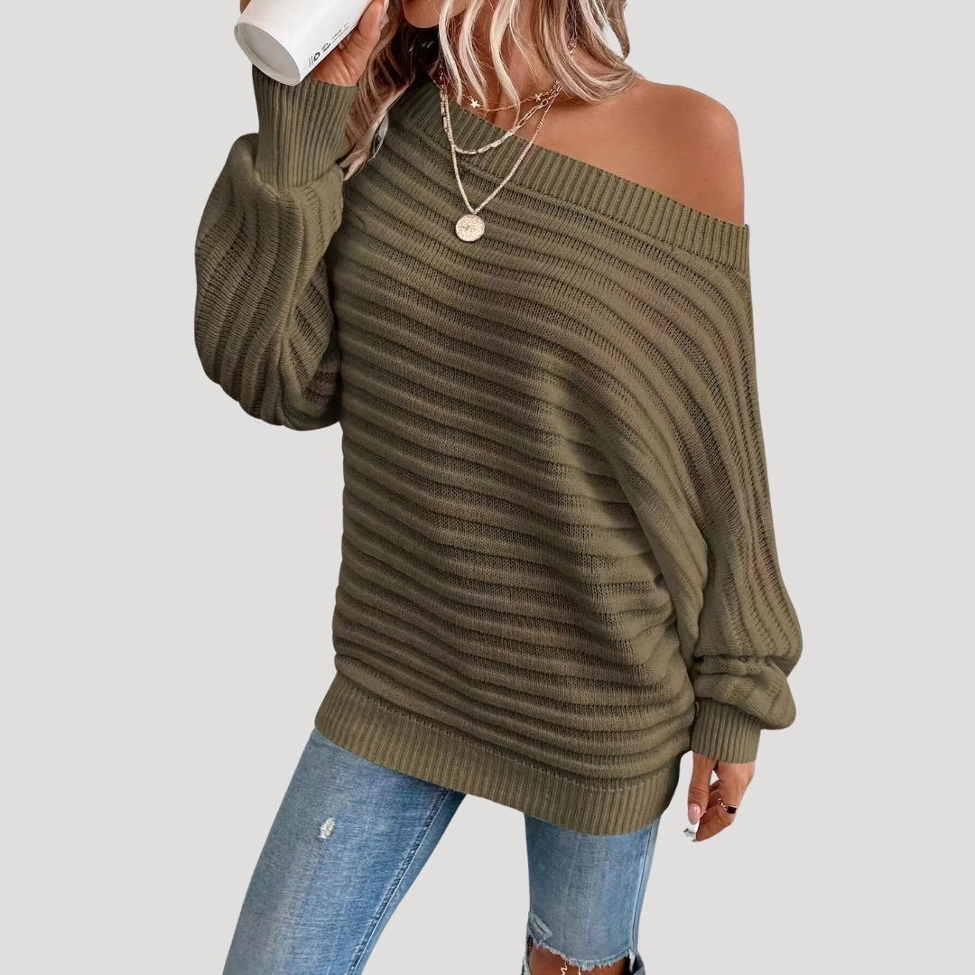 Women's off shoulder oversized jumper sweater