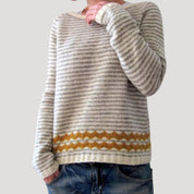 Women’s chunky knit oversized striped winter jumper
