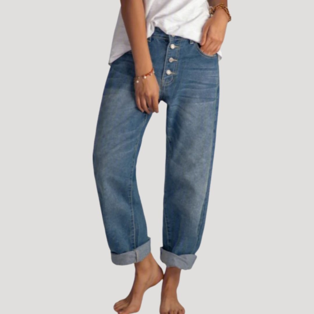 Women’s high waist blue denim jeans