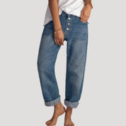 Women’s high waist blue denim jeans