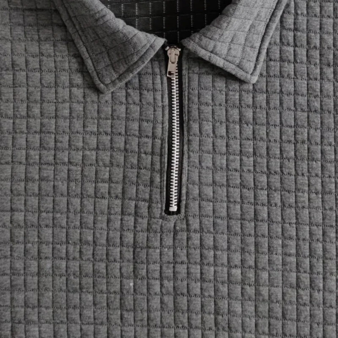 Men’s waffle knit co ord set – zip polo & shorts